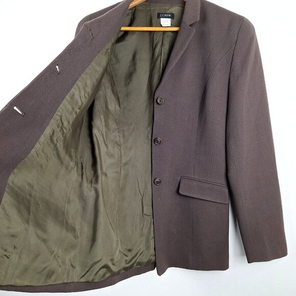 J Crew Womens Brown Jacket Blazer Size 6. 100% Wool Made in Japan Lined Vintage - Picture 9 of 12